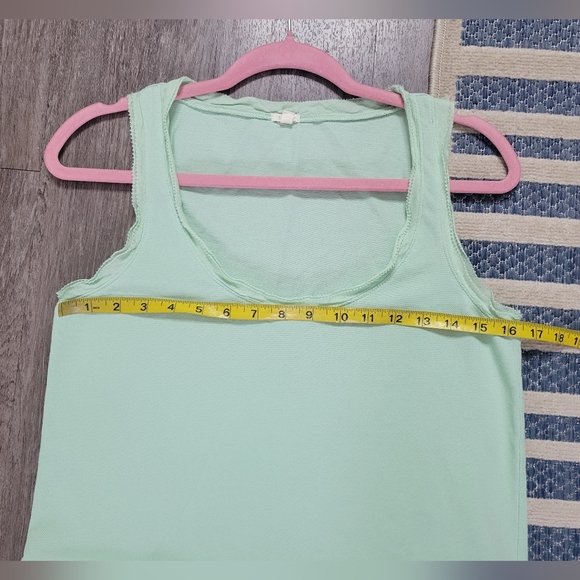 🌸 $10 SALE J. Crew Mint Green Tiered Ruffle Hem Tank Dress Cotton Summer 09 SM - Picture 13 of 15